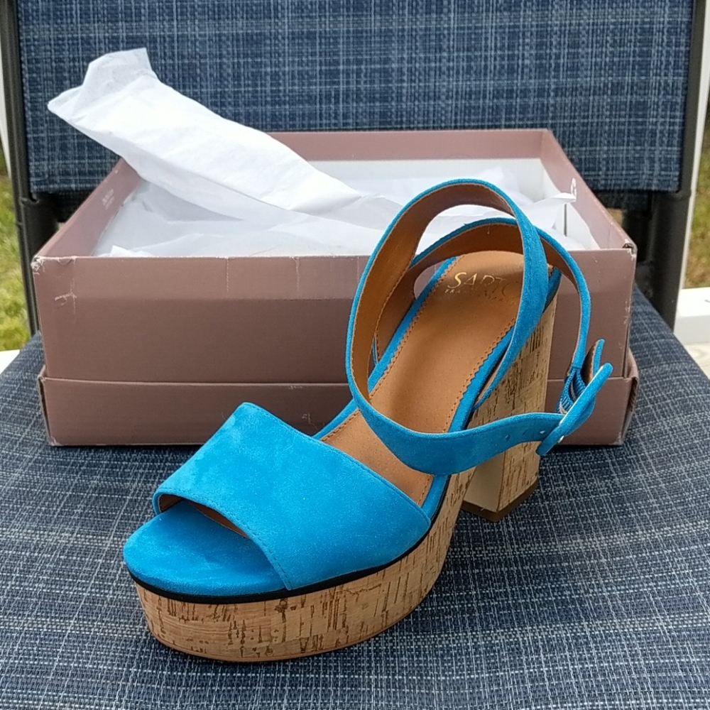Blue Suede Franco Sarto Heels